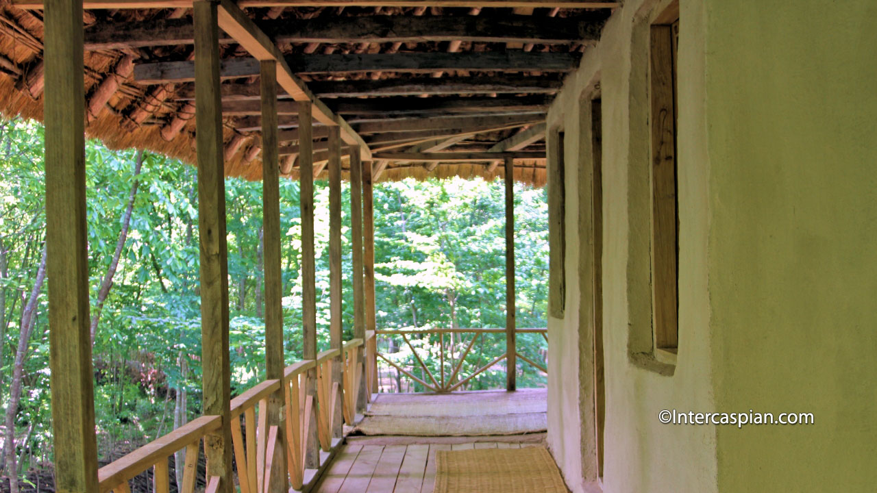 A balcony of a traditional house