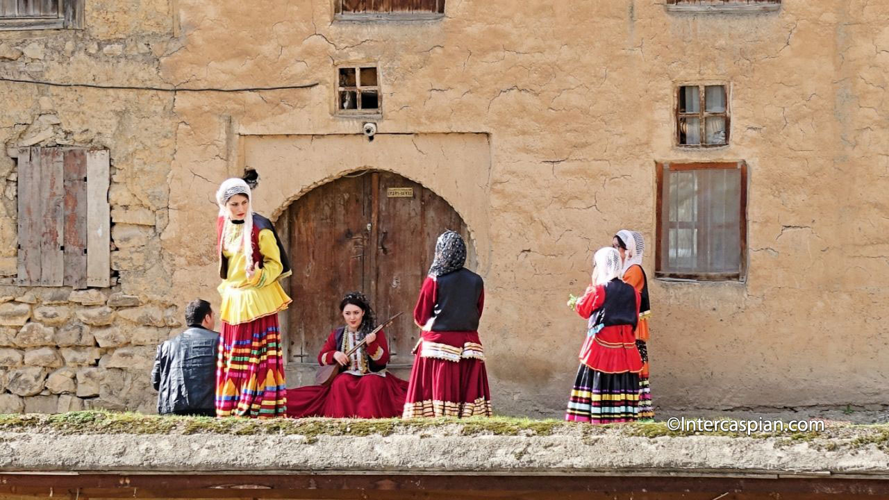 Photoshoot of women in traditional Gilan dress