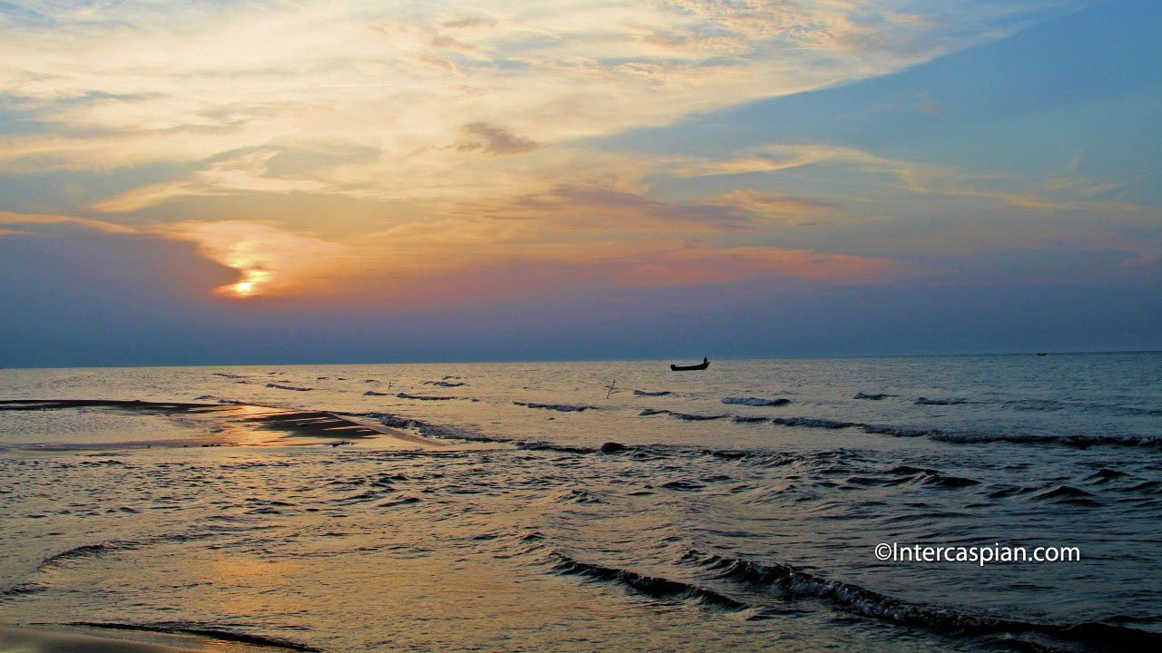 Caspian Sea at sunset