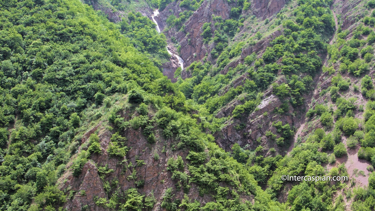 Large photo of a cascading waterfall