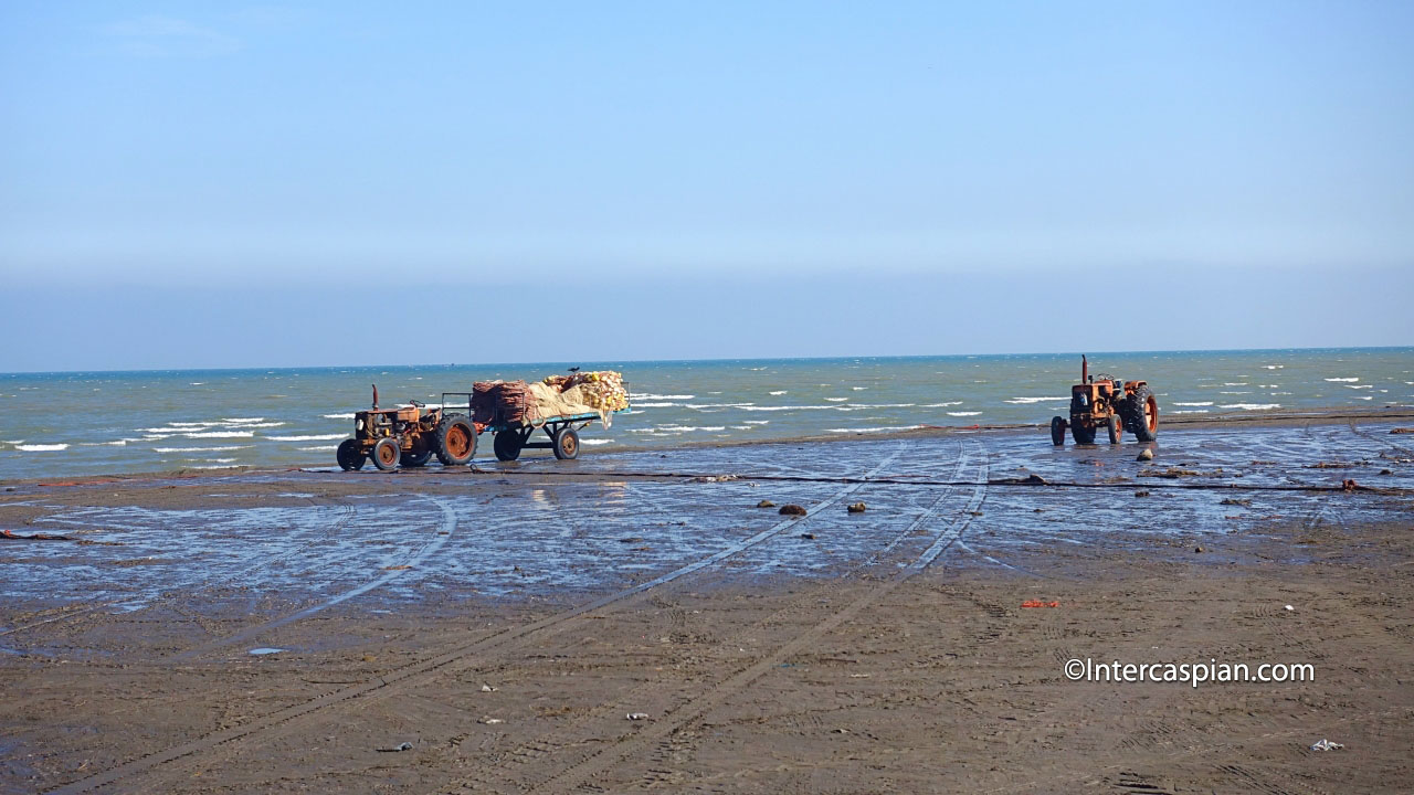 A set-net fishing beach in Ramsar