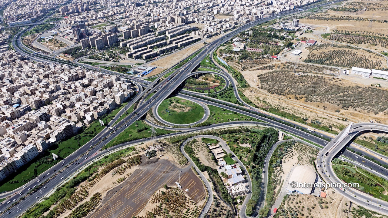 Photo des jonctions d'autoroutes de T&eacutehéran