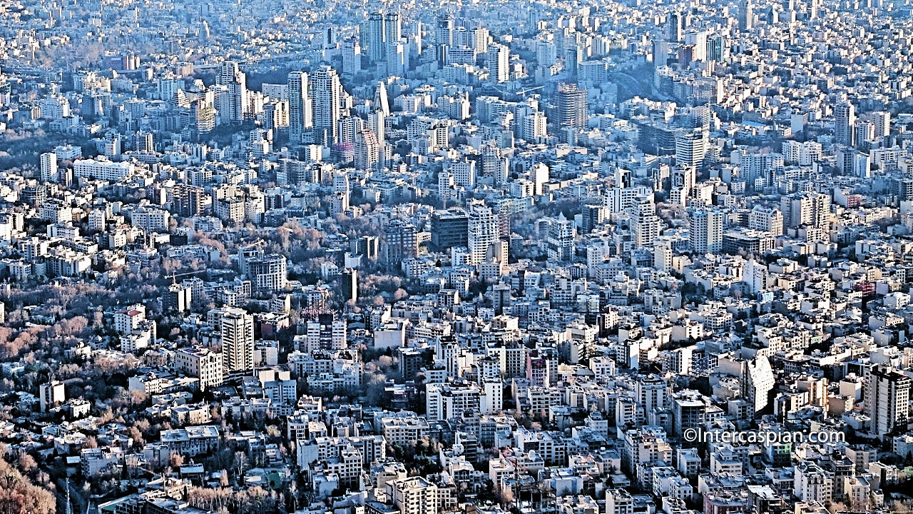 Photo de la métropole de Téhéran, vu d'en haut
