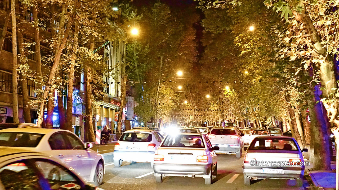 Photo of Vali-Asr street at night